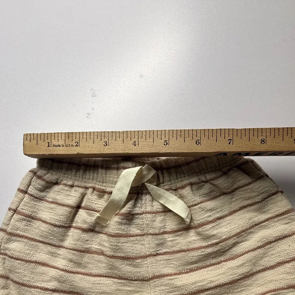 Little Planet by Carter's Organic Stripe Shirt‎ Shorts Set Baby 6M Beige